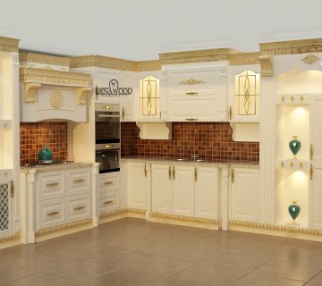 طراحی کابینت چوب با منبت های چوبی طرح کتکین گروه دنا چوب البرز