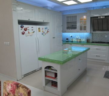 اجرای کابینت ممبران سفید با جزیره